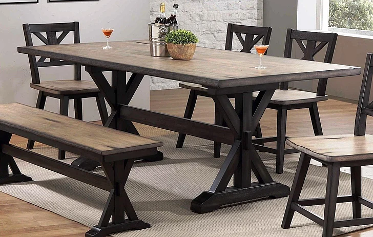 Urban Styles Orlando Dining Table Smoke Gray/Cappuccino in 1871