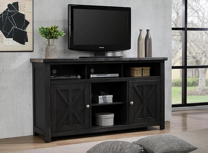 Urban Styles Orlando 60" TV Console Smoke Gray/Cappuccino in 1878