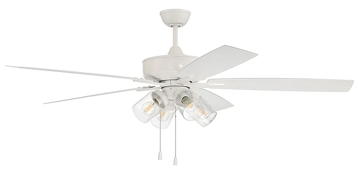 Craftmade 60" Outdoor Super Pro 104 in White w/ Flat Black Blades OS104W5 CLOSEOUT