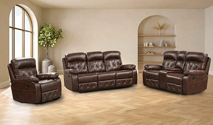 Furniture of America Osias 2pc Reclining Living Room Set in Brown