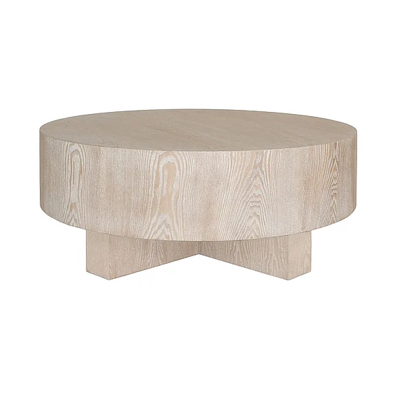Worlds Away Oslo Thick Top Coffee Table in Cerused Oak OSLO CO