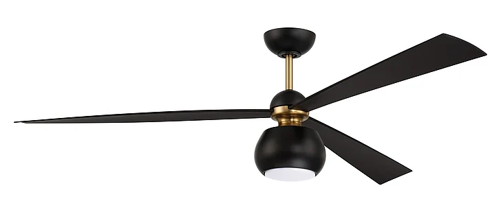 Craftmade 60" Otto in Flat Black/Satin Brass w/ Flat Black Blades OTT60FBSB3 CLOSEOUT