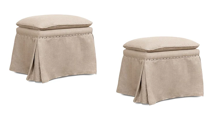 Sarreid Draped Ottoman in Oak Natural (Set of 2) 27719