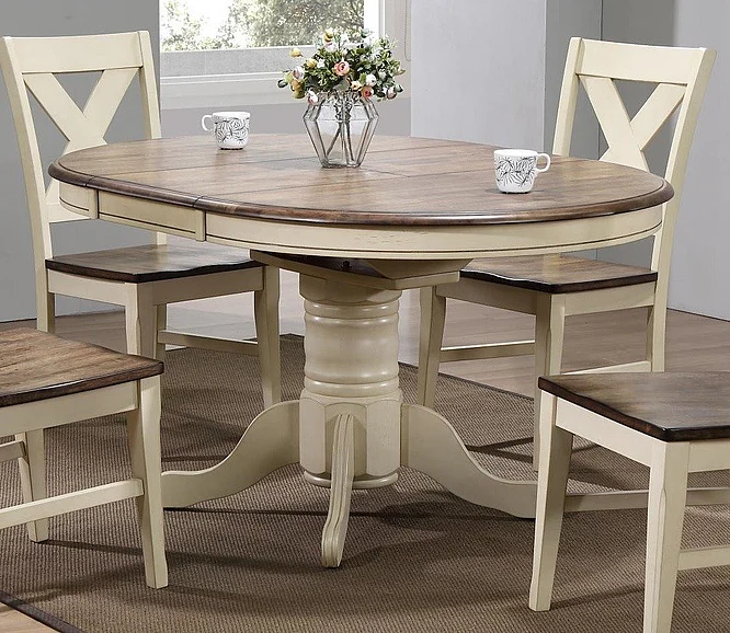 Urban Styles Oxford Round Dining Table Brown/White in 1835;1836