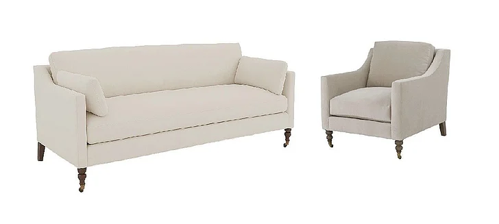 Fairfield Chair Dolce 2pc 70in Grande Sofa Set - Featured Combination in Antique Brass