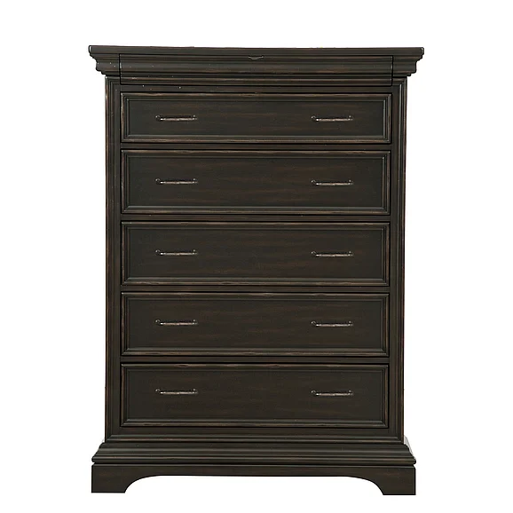 Pulaski Caldwell Drawer Chest in Dark Wood P012124