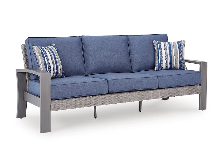 Dillon Beach Sofa with Cushion in Blue/Gray P418-838 PROMO