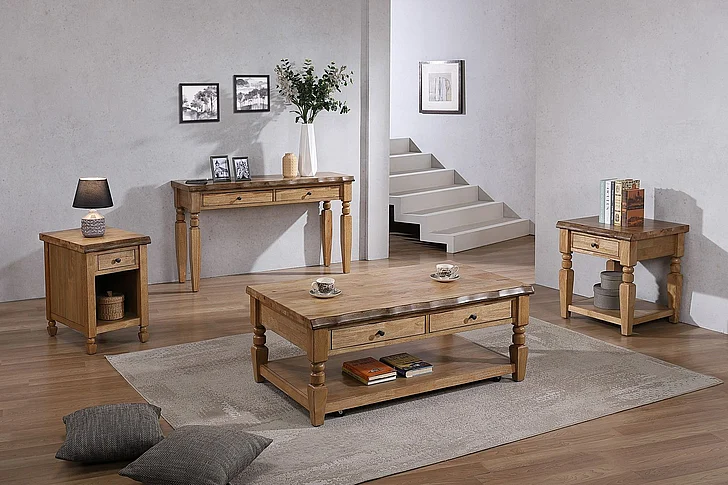 ECI Furniture Logans Edge 3pc Occasional Set in Natural