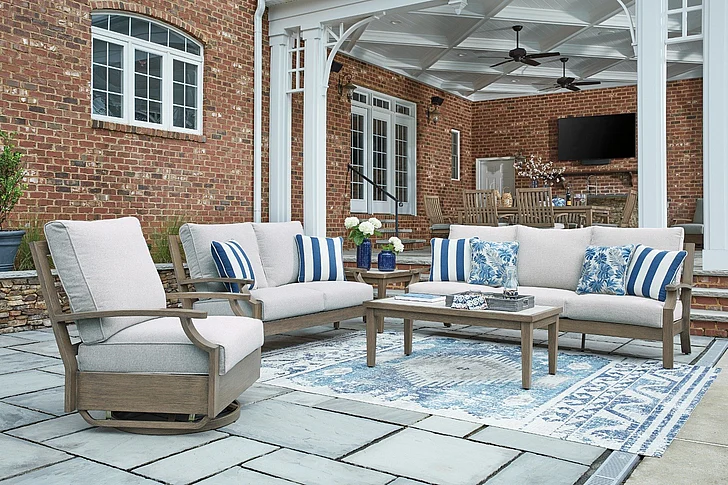 Rainier Ranch 2-Piece Outdoor Seating Set in Brown/Beige