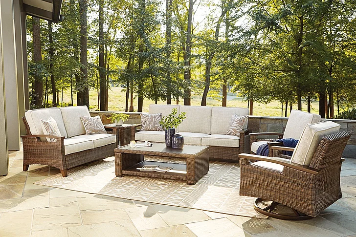 Paradise Trail 2-Piece Outdoor Seating Set in Medium Brown