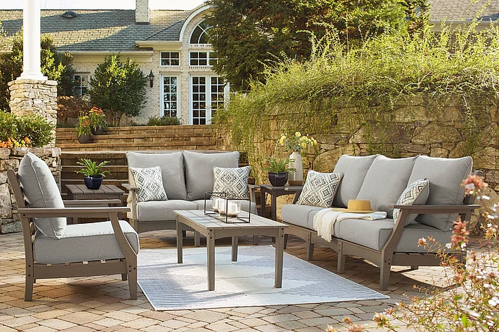 Visola 2-Piece Outdoor Seating Set in Gray