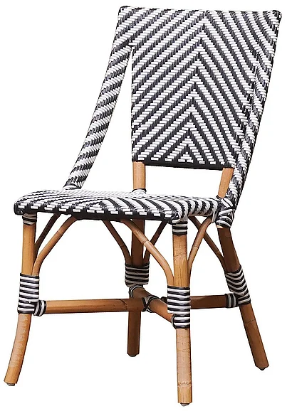 Panama Jack Sunroom Paige Set 2 Side Chairs in Black & White, Natural PJS-1801-BLWH-SC-SET2