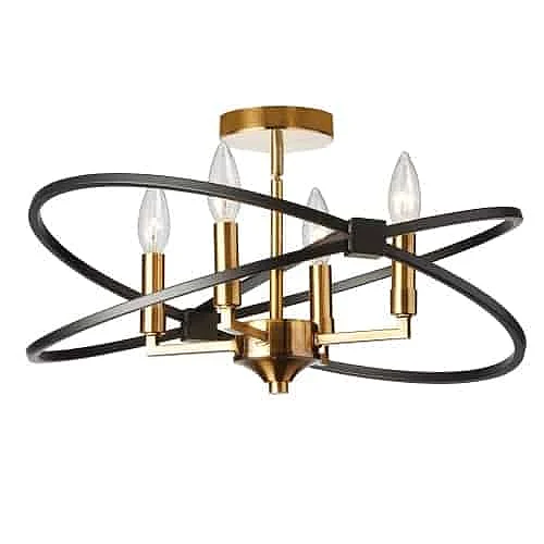 Dainolite 4LT Incandescent Semi Flush, VB and MB PAL-184SF-VB-MB