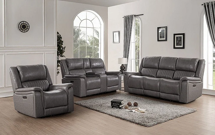 Cosmos Palmer 2pc Sofa P2 Living Room Set in Ellington Grey