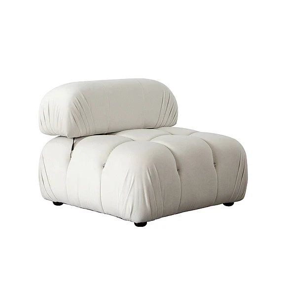 Diamond Sofa Paloma Armless Chair in Light Cream Velvet PALOMAACCM