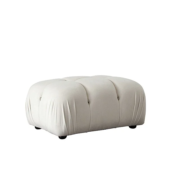 Diamond Sofa Paloma Ottoman in Light Cream Velvet PALOMAOTCM