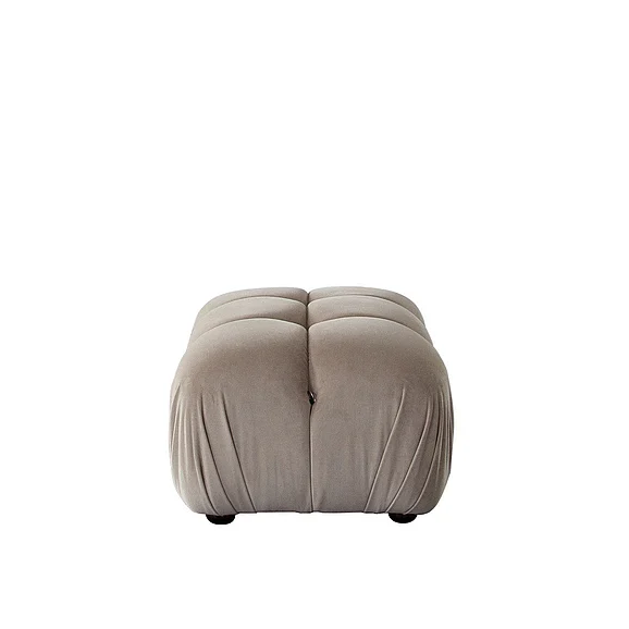 Diamond Sofa Paloma Ottoman in Mink Tan Velvet PALOMAOTTN