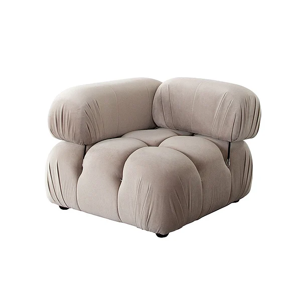 Diamond Sofa Paloma Square Corner in Mink Tan Velvet PALOMASCTN