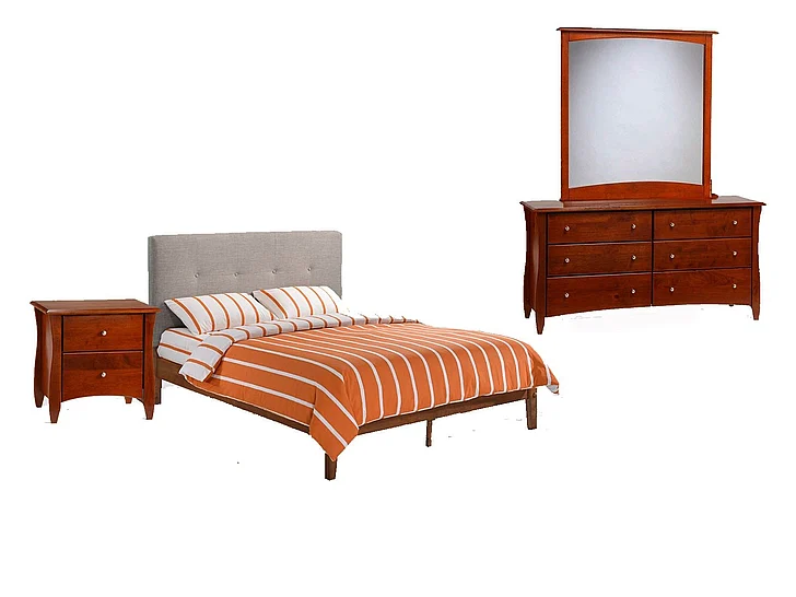 Night & Day Paprika 4pc Platform Bedroom Set in Cherry