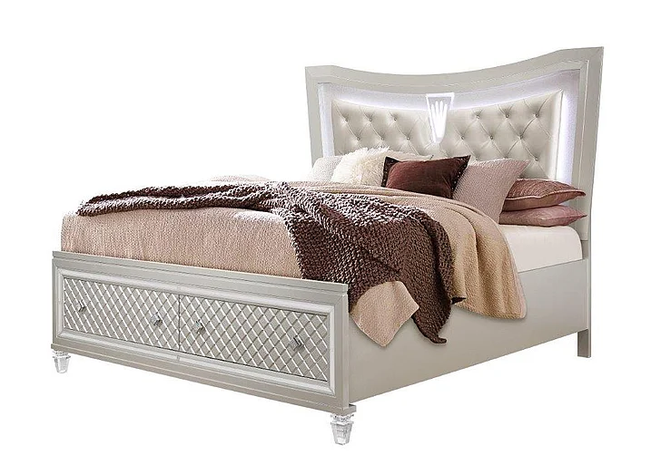 Global Furniture Paris Queen Storage Bed in Champagne