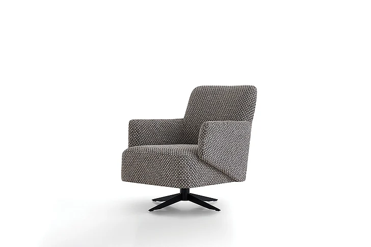 Enza Home Parma Swivel Leg Armchair 2304 K1 Gk:38901 Black Ar:217 12130190