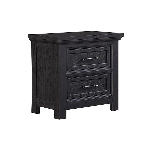 FD Home Parson Creek II 2 Drawer Nightstand in Black 7418-02