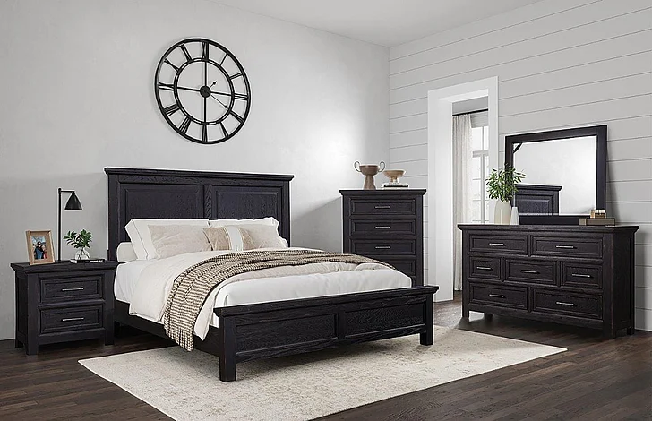 FD Home Parson Creek II 2pc Panel Bedroom Set in Black 7418