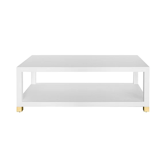 Worlds Away Patricia Coffee Table in Matte White Lacquer PATRICIA WH