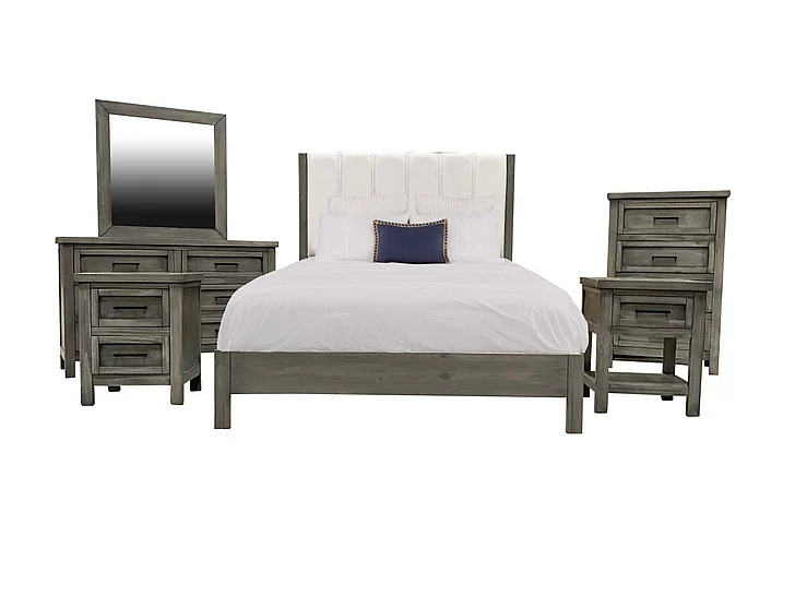 Split Nickel Patsy 2pc Panel Bedroom Set
