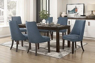 Homelegance Paulson 7pc Rectangular Dining Table Set in Dark Brown