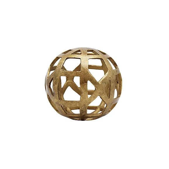 Worlds Away Paxon Small Round Metal Ball in Textured Brass PAXON SM