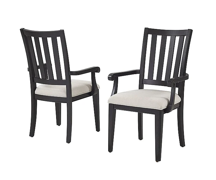 FD Home Parson Creek II Arm Chair in Black 4418-02;4418-02 (Set of 2)