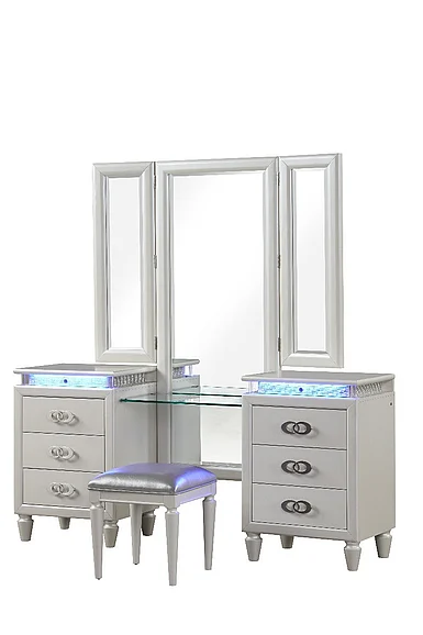 Galaxy Home Passion Vanity Set in Milky White 698781228333