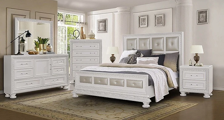 Cosmos Penta 2pc Bedroom Set in Champagne
