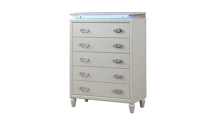 Galaxy Home Perla LED Chest in Milky White 659436134775