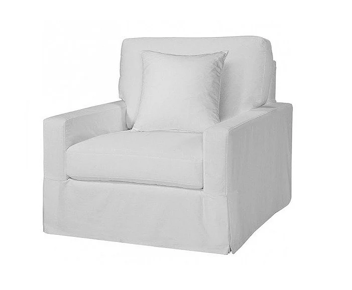 Spectra Home Peyton Slipcover Swivel Accent Chair in Genoa Artic CLOSEOUT