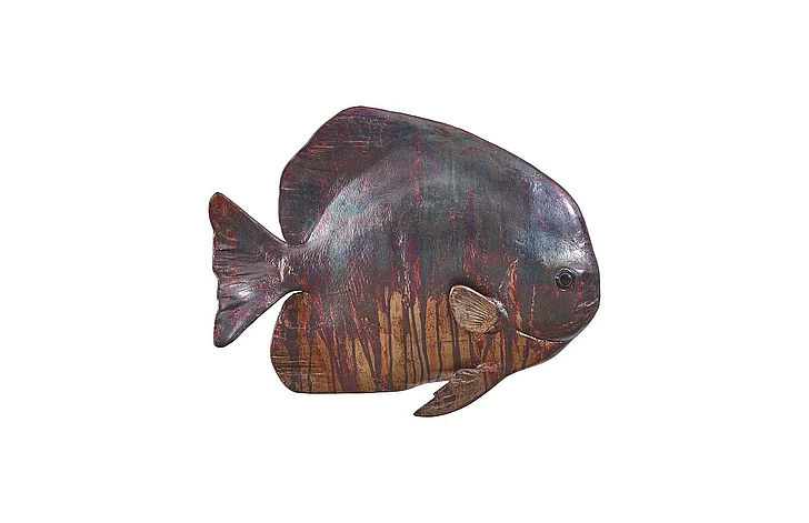 Phillips Collection Australian Bat Fish Maroon Wall Sculpture in Copper Patina PH100653