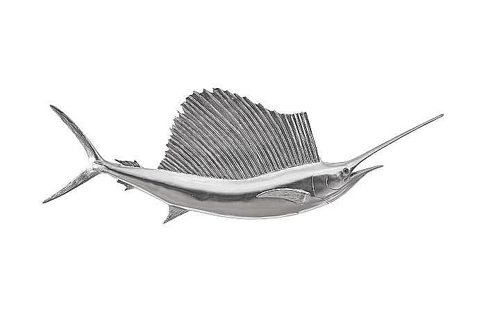 Phillips Collection Sail Fish Wall Sculpture in Silver Leaf PH100658