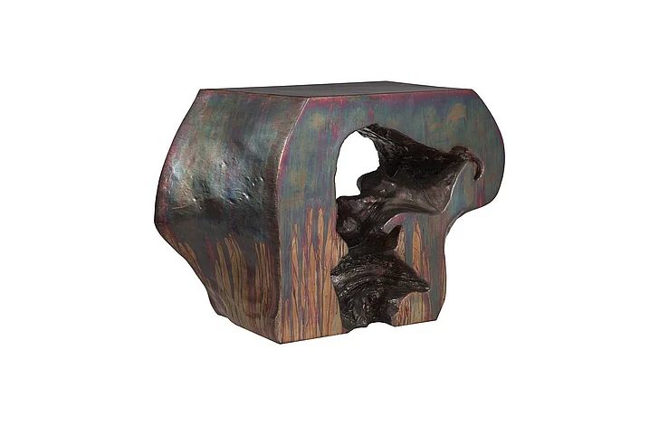 Phillips Collection Cast Naturals Plateada Copper Hollow Console in Copper Patina PH100755