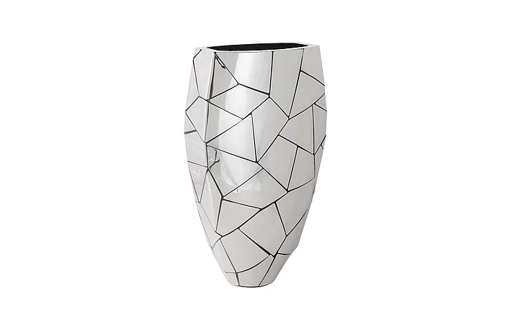 Phillips Collection Triangle Crazy Cut Large Planter in Stainless Steel PH100871