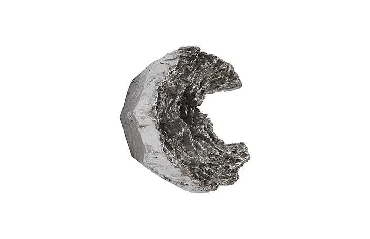 Phillips Collection Cast Eroded Wood Semi-Circle Wall Tile in Silver Leaf PH102833