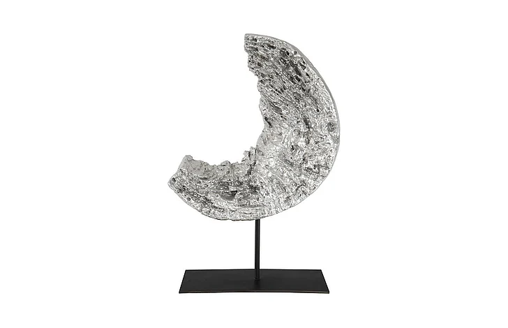 Phillips Collection Cast Eroded Wood Circle on Stand in Silver Leaf PH102834