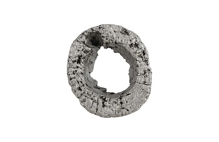 Phillips Collection Cast Eroded Wood Circle Single-Hole Wall Tile in Silver Leaf PH102835
