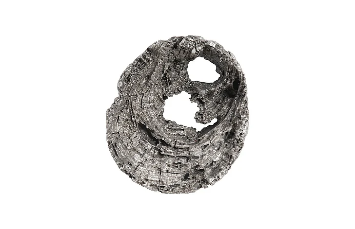 Phillips Collection Cast Eroded Wood Circle Wall Tile in Silver Leaf PH102836