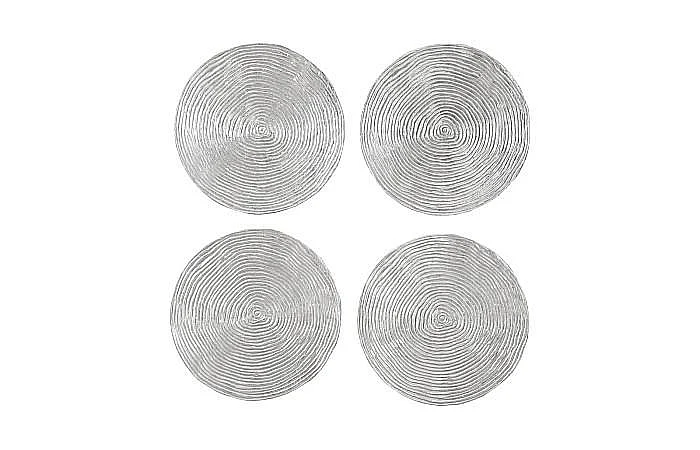 Phillips Collection Ripple Large Wall Disc in Silver Leaf PH102837 (Set of 4)