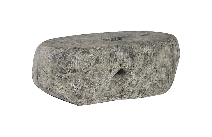 Phillips Collection Cast Organic River Stone Coffee Table in Faux Gray Stone PH102848