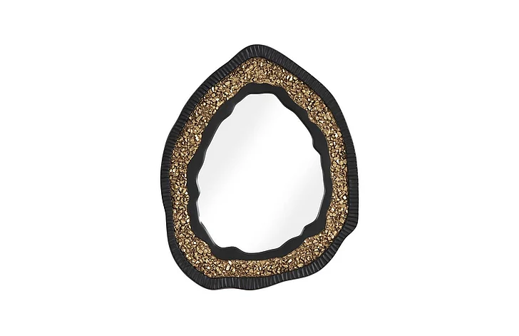Phillips Collection Geode Mirror in Black And Gold, Matte PH104149