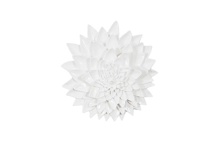 Phillips Collection Dahlia Flower Wall Art in Gel Coat White PH104158