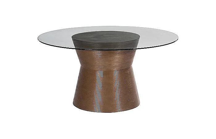Phillips Collection Kono Dining Table With Slate Top in Bronze and Gray PH104191
