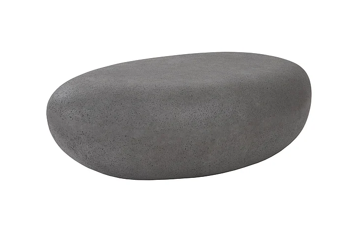 Phillips Collection River Stone Small Coffee Table in Charcoal Stone PH104192